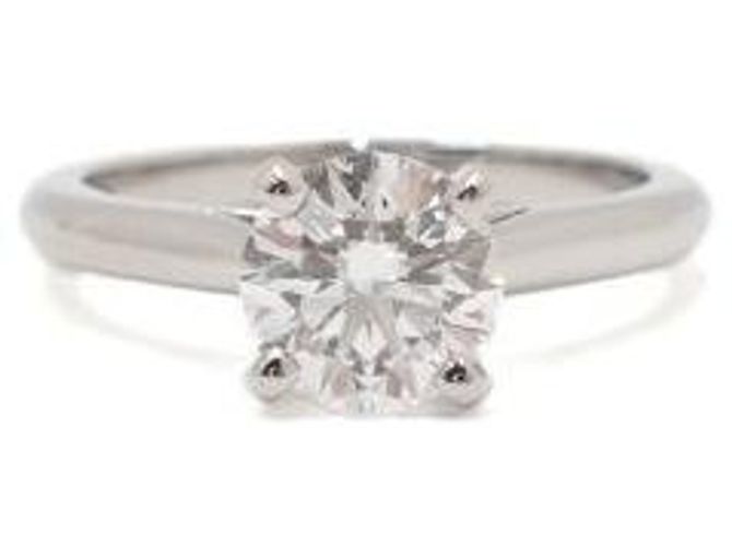 Cartier Platin Solitär Diamant Ehering Größe Silber