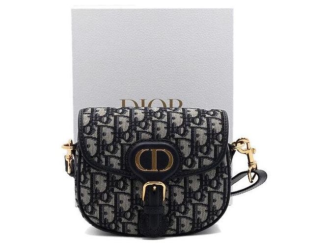 Dior Pequena bolsa de ombro e transversal Bobby para mulher em jacquard oblíquo azul