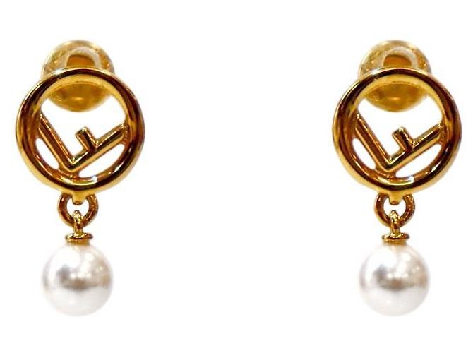 Fendi Orecchini Pearl Drop Is Gold D'oro