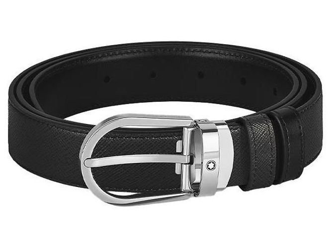 Montblanc Reversible Leather Belt Black