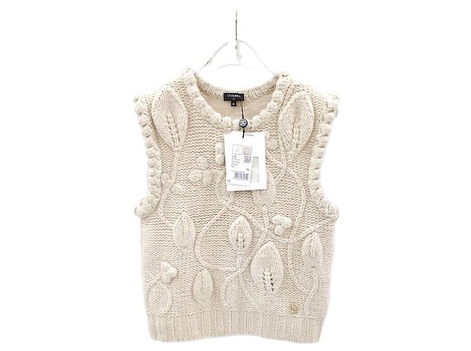 Chanel Strickweste aus Kaschmir Weiß 