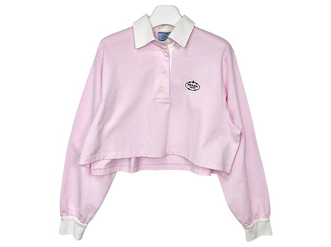 Prada Gebrauchtes Jersey-Poloshirt Rosa Pink 
