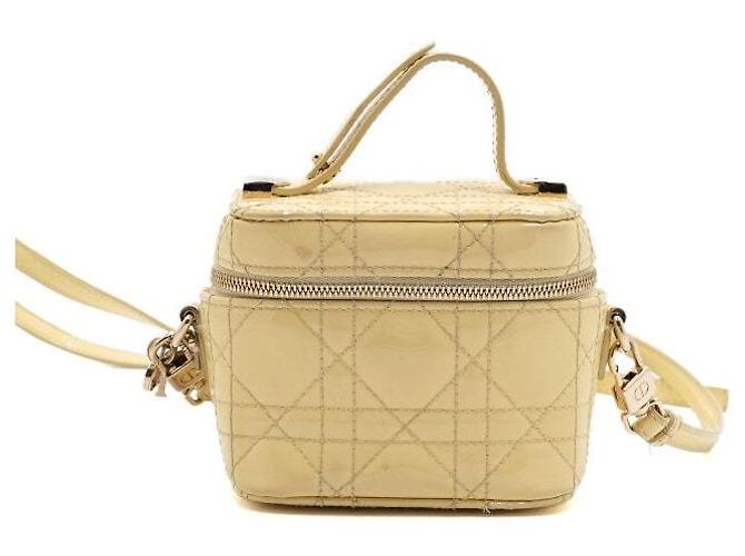 Dior Micro borsa a tracolla e borsa a tracolla in vernice giallo cannage