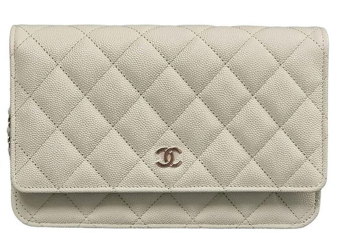 Chanel Sac bandoulière WOC Caviar Classic Version avec puce interne Blanc