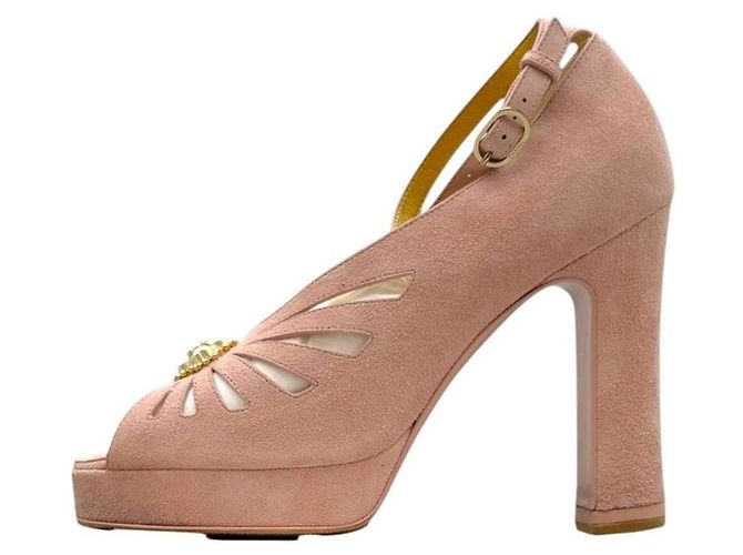 Chanel Suede Sandals Red