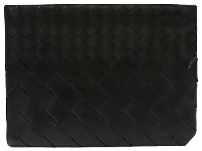 Bottega Veneta Multiple Pattern Woven Clutch Large Black