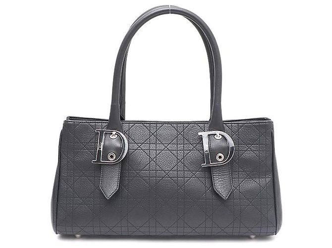 Dior Sac Tote e Bolsa de Ombro com Fivela Cannage Preto
