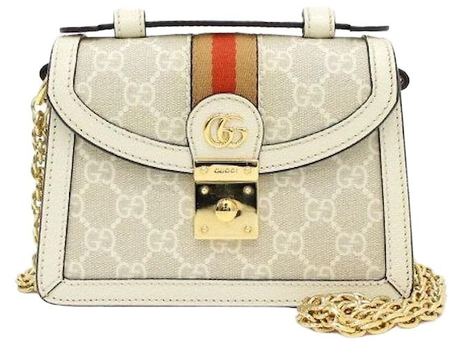 Gucci Bolsa de ombro e transversal Ophidia GG Mini Chain Branco
