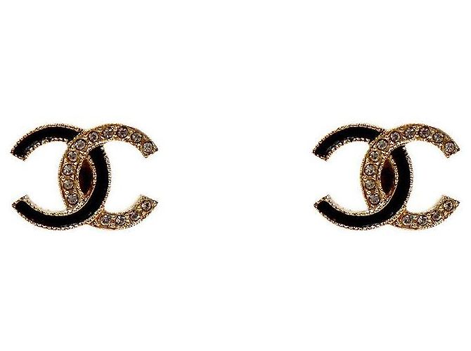 Chanel Pendientes Black Cubic CC Negro