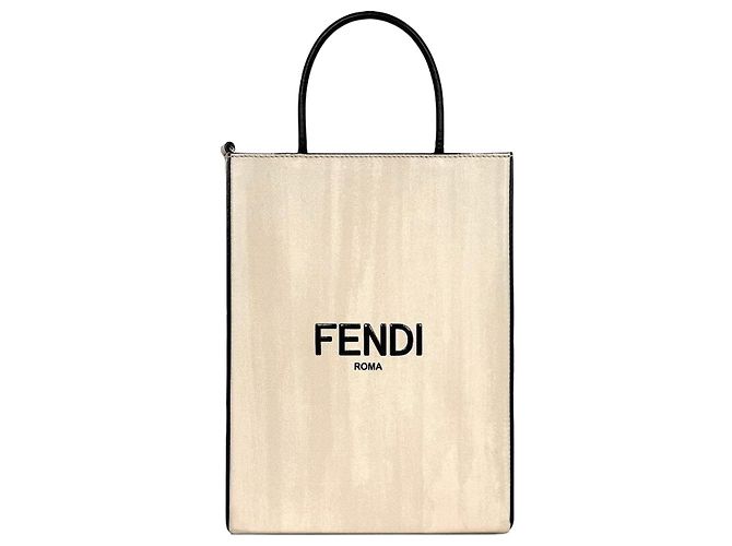 Fendi Sacola de Compras Bege Branco
