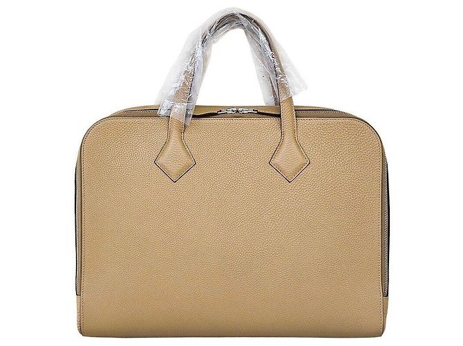 Hermès Victoria Light Briefcase Bisky Togo Silver Blue