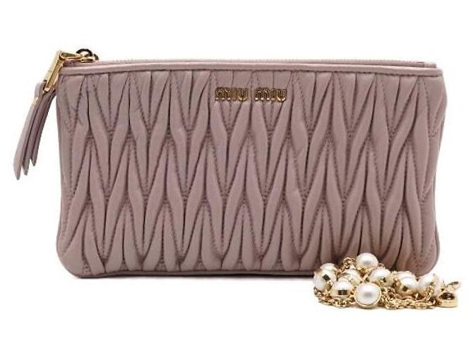 Miu Miu Borsa a Spalla e Borsa a Tracolla in Matelassé Perla Rosa