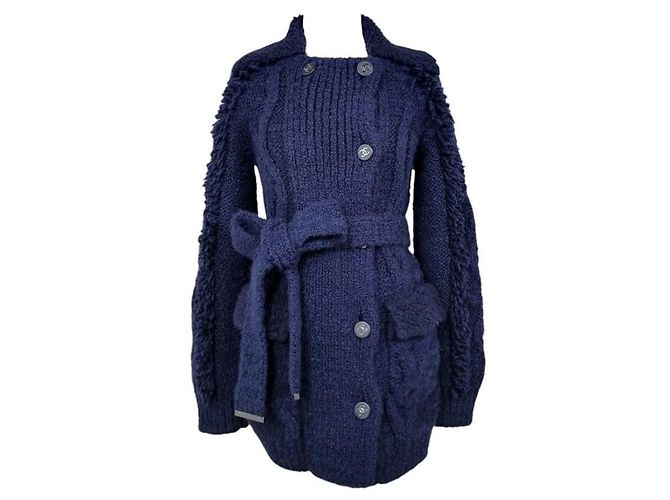 Chanel Langer Cardigan aus Kaschmir Blau