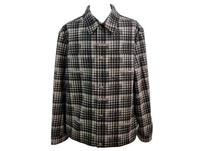 Louis Vuitton Check Denim Overshirt Schwarz