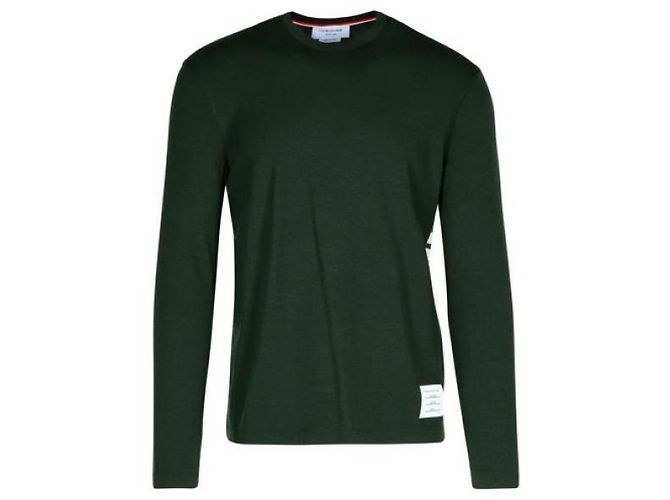 Thom Browne T-shirt en jersey de laine avec imprimé Noir