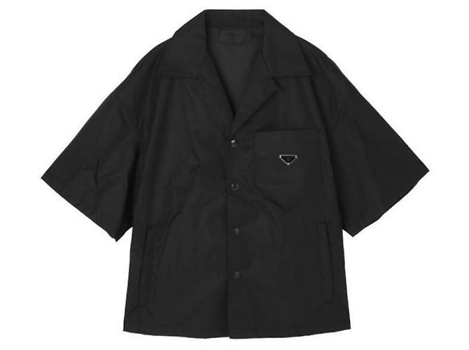 Prada Camicia a maniche corte in nylon Nero 