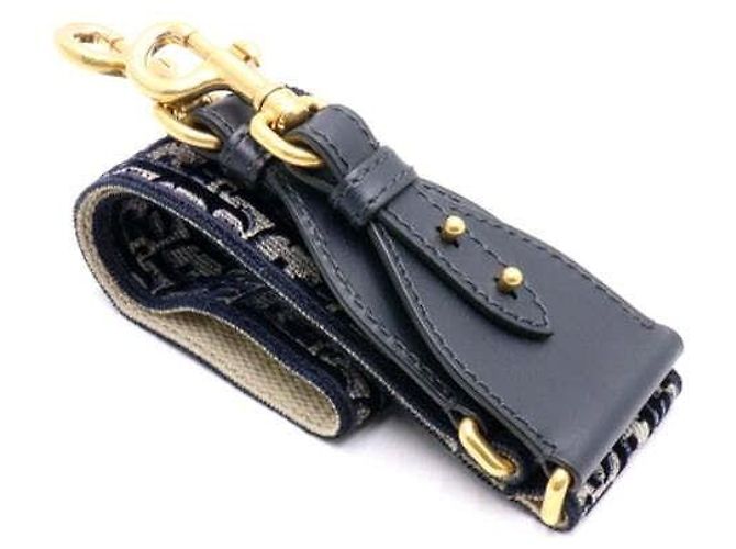 Dior Blauer oblique bestickter Samt-Schultergurt