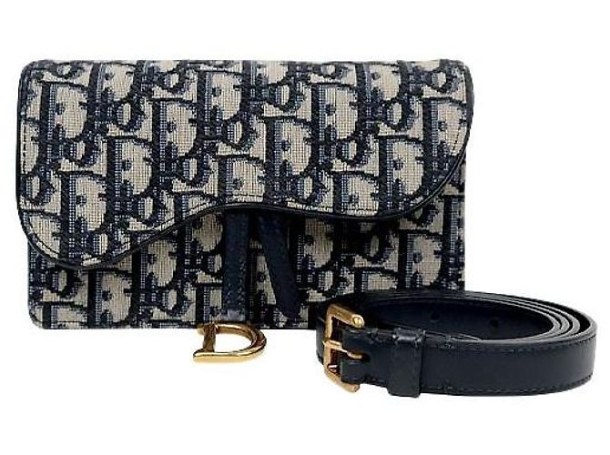 Dior Borsa a tracolla Oblique Saddle Blu