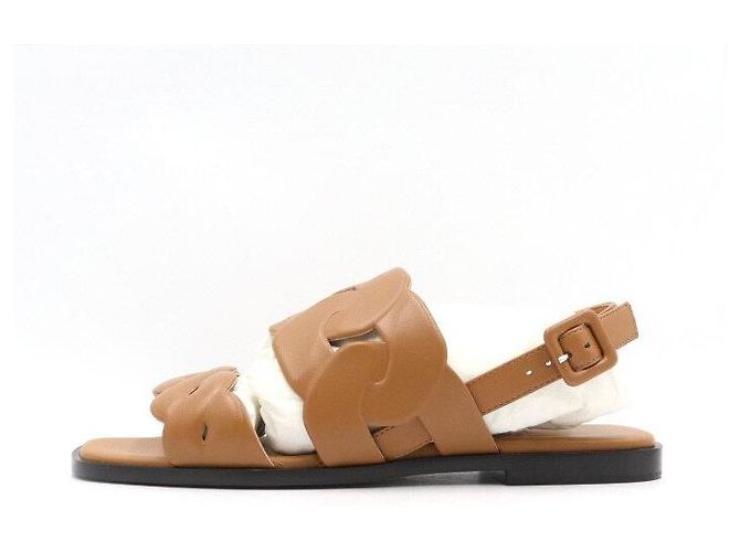 Hermès Sandali Grace in napa marrone da donna