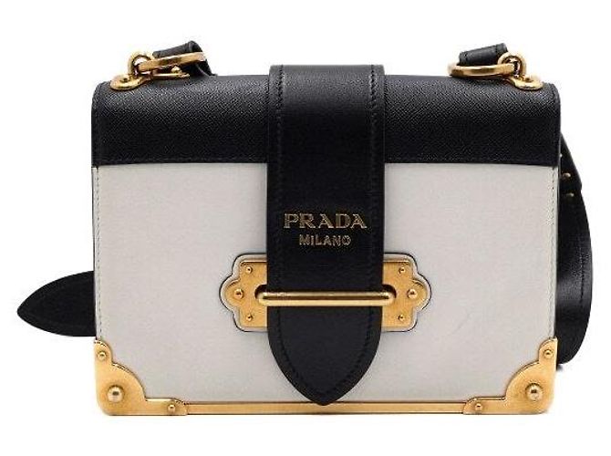 Prada Borsa a tracolla City in pelle con borchie logo dorate Multicolore