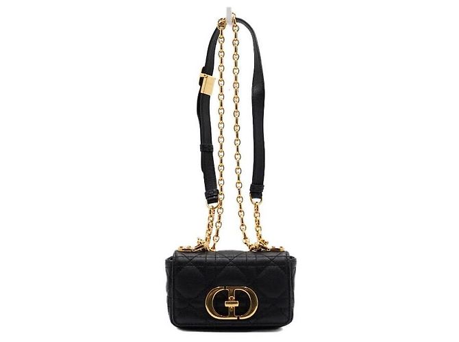Dior Micro bolsa de ombro e bolsa transversal em Cannage preto
