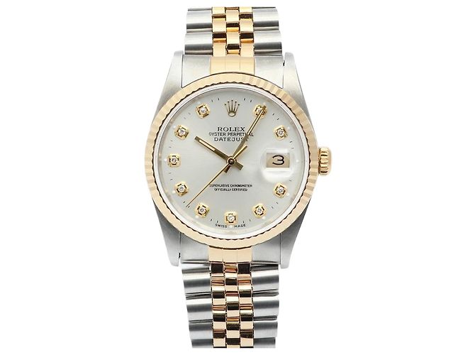 Rolex Datejust Men's Comb Watch Silver Dial Aftersetting Tenpoint Silvery