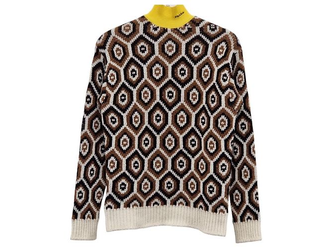 Prada Jacquard-Kaschmirwollstrick Mehrfarben 