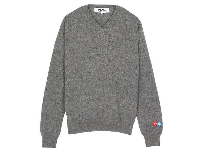 Comme Des Garcons Strickpullover Invader Double Wappen AZ Braun 