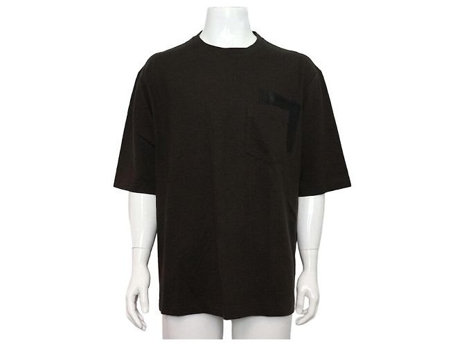 Hermès T-shirt a maniche corte da uomo con logo e patch in pelle Multicolore