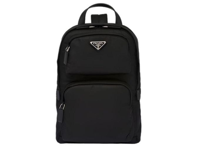 Prada Mochila Transversal Re-Nylon Preta Preto