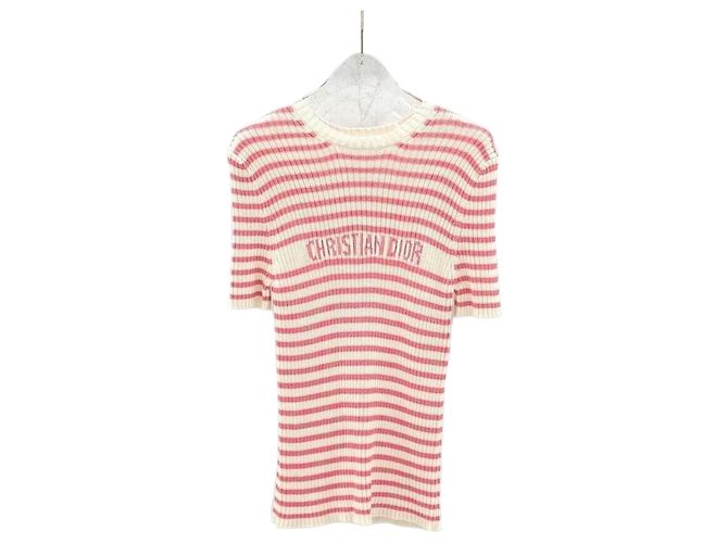 Dior Riviera Kurzarm-Strickshirt Koralle Pink 