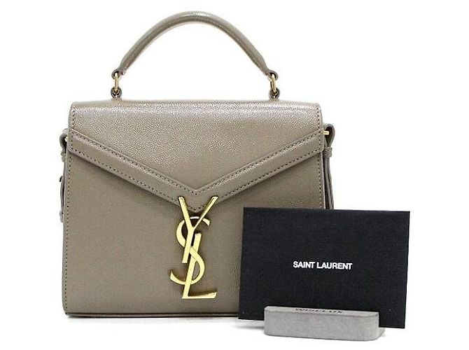 Saint Laurent Borsa Tote e Borsa a Spalla Cassandra Mini Top Handle da donna in Caviar Marrone