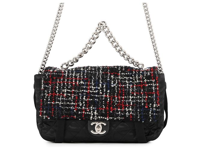 Borsa a Spalla con Catena Chanel Nero Rosso