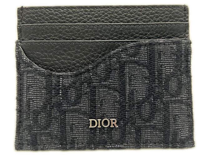 Tarjetero en jacquard negro Christian Dior