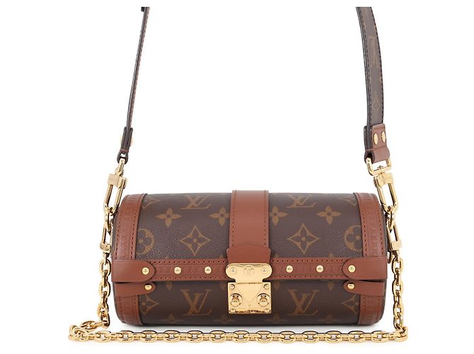 Bolso de hombro baúl Louis Vuitton Monogram Papillon Castaño