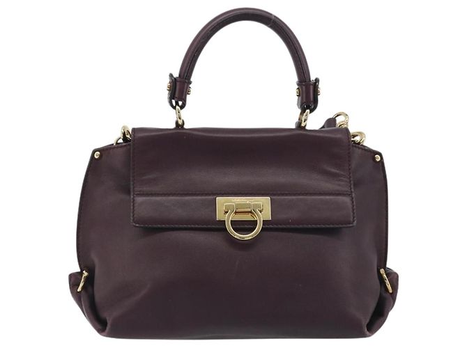 Bolsa Sofia Salvatore Ferragamo em couro liso Small Roxo