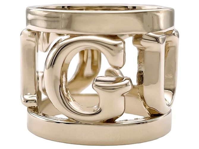 Anel de lenço Gucci Logo em ouro rosa Dourado