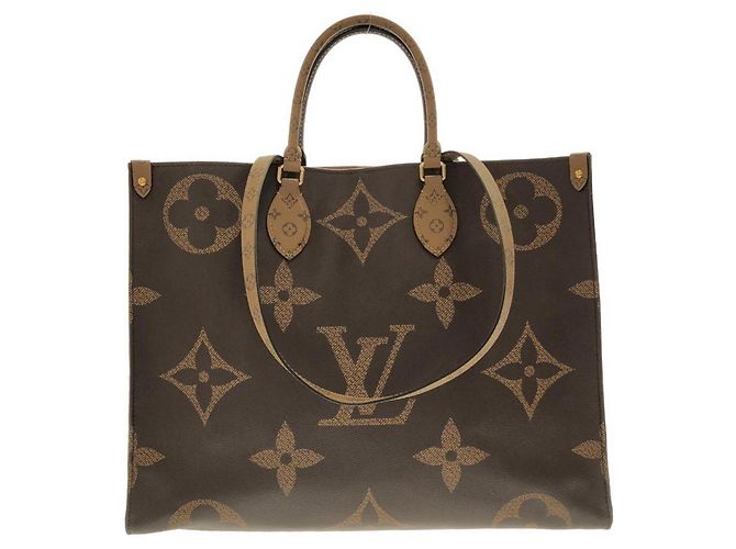 Sac à main Louis Vuitton Monogram Giant OnTheGo GM Marron