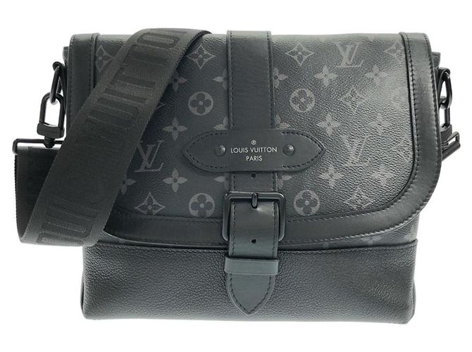 Bolsa de ombro Louis Vuitton Monogram Eclipse Saumur Preto