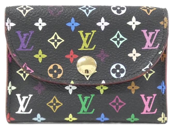 Louis Vuitton Multicolor Card Case Black Red Multiple colors