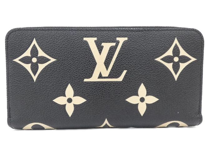 Louis Vuitton Bicolor Monogram Empreinte Zippy Wallet Black Beige