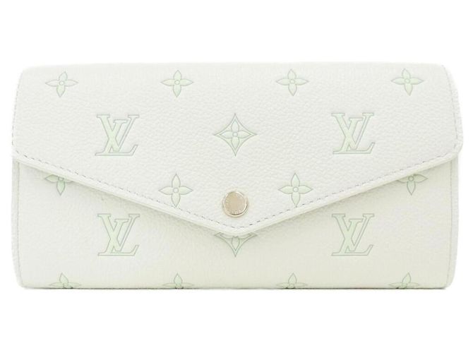 Louis Vuitton Bicolor Monogram Empreinte Portefeuille Sarah Wallet White Green