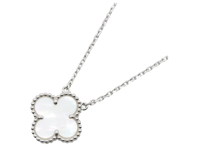 Collier Vintage Alhambra Van Cleef & Arpels en nacre Argenté Blanc 