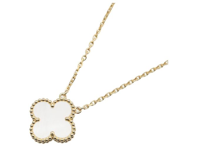 Collier Vintage Alhambra Van Cleef & Arpels Blanc Doré 