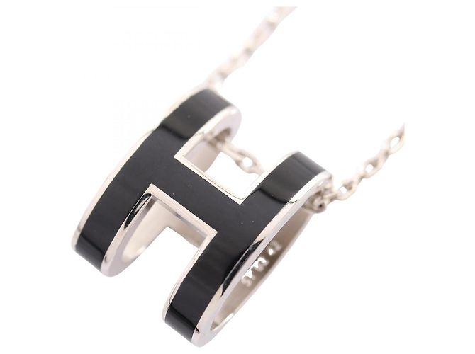 Hermès Collar POP H Hermes Negro Plata