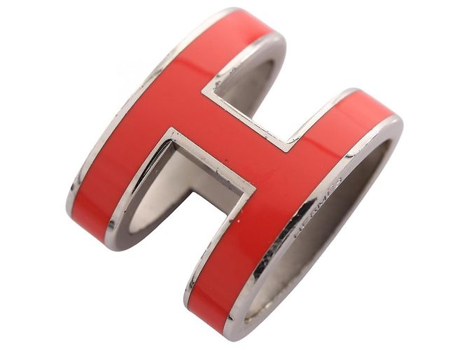 Hermès Colar com pingente POP H Hermes Prata Vermelho 