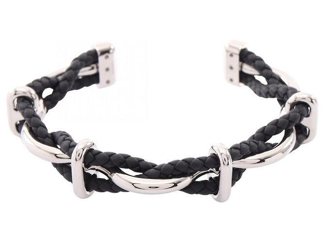 Hermès Hermes Ege Bangle Accessory Black Silvery