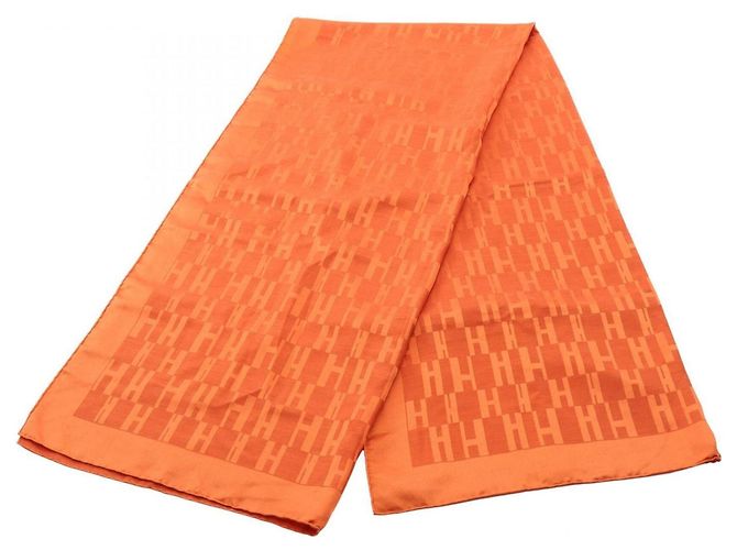 Echarpe de seda e lã laranja Hermès
