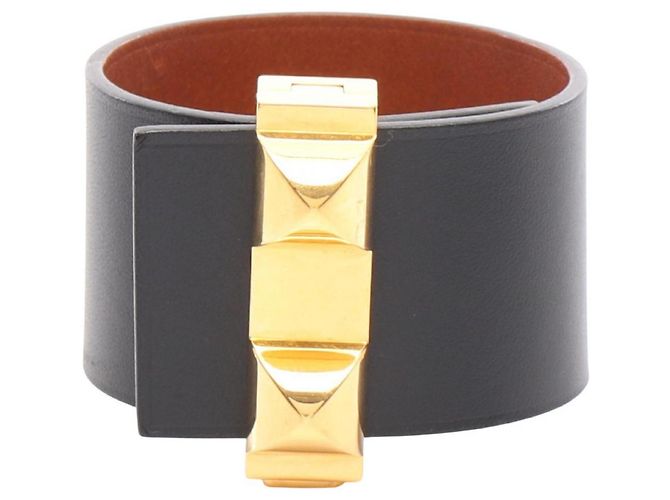Hermès Hermes Collier de Chien Bangle Accessory Black Golden