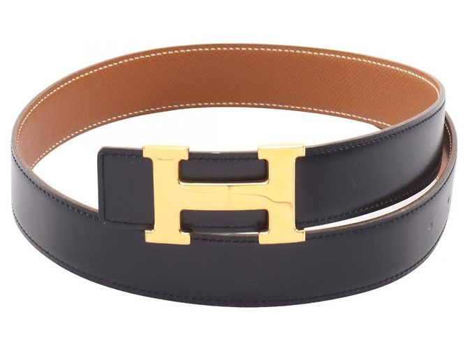 Hermès Hermes Constance H-Belt Brown Black Golden